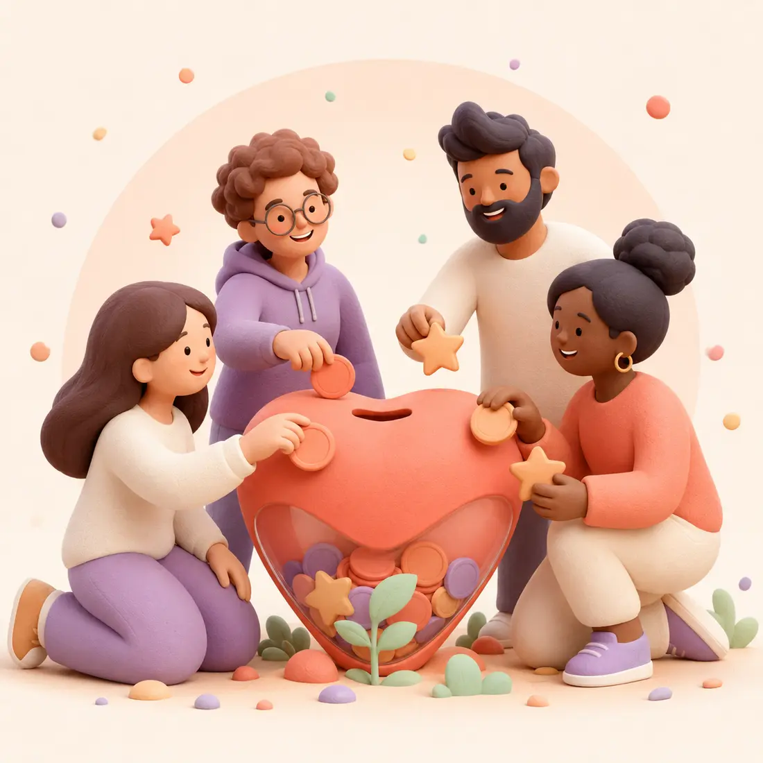 Equipo colaborando en una iniciativa solidaria